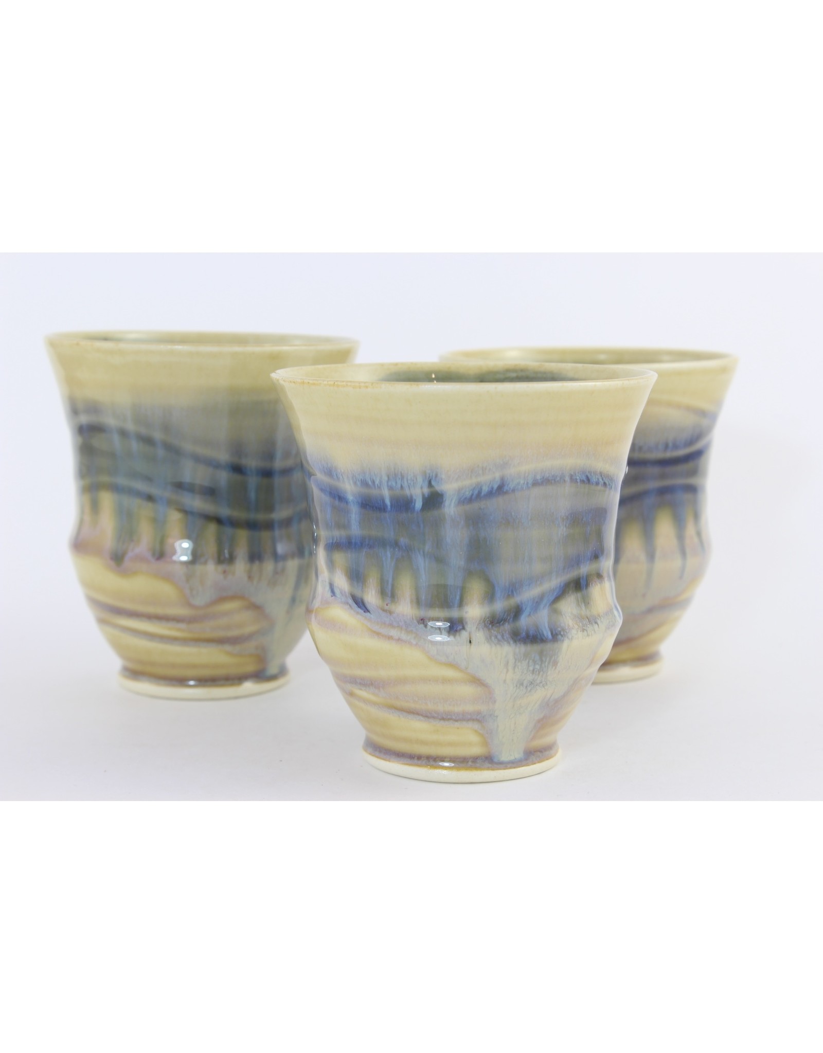 Linda Wright Wine Cups, cream gloss glaze, Big Hill Pottery