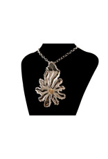 Peter Bauer "Sea Flower", pendant, hand-forged fine silver with 18k gold, by Peter Bauer