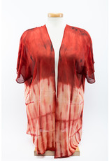 Josephine Clarke Textiles Hand Dyed Silk Cardigan in Red by Josephine Clarke