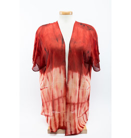 Josephine Clarke Textiles Hand Dyed Silk Cardigan in Red  by Josephine Clarke