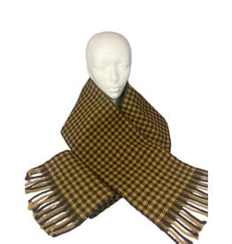 Jane Alderdice Wool scarf, gold and brown, by Jane Alderdice