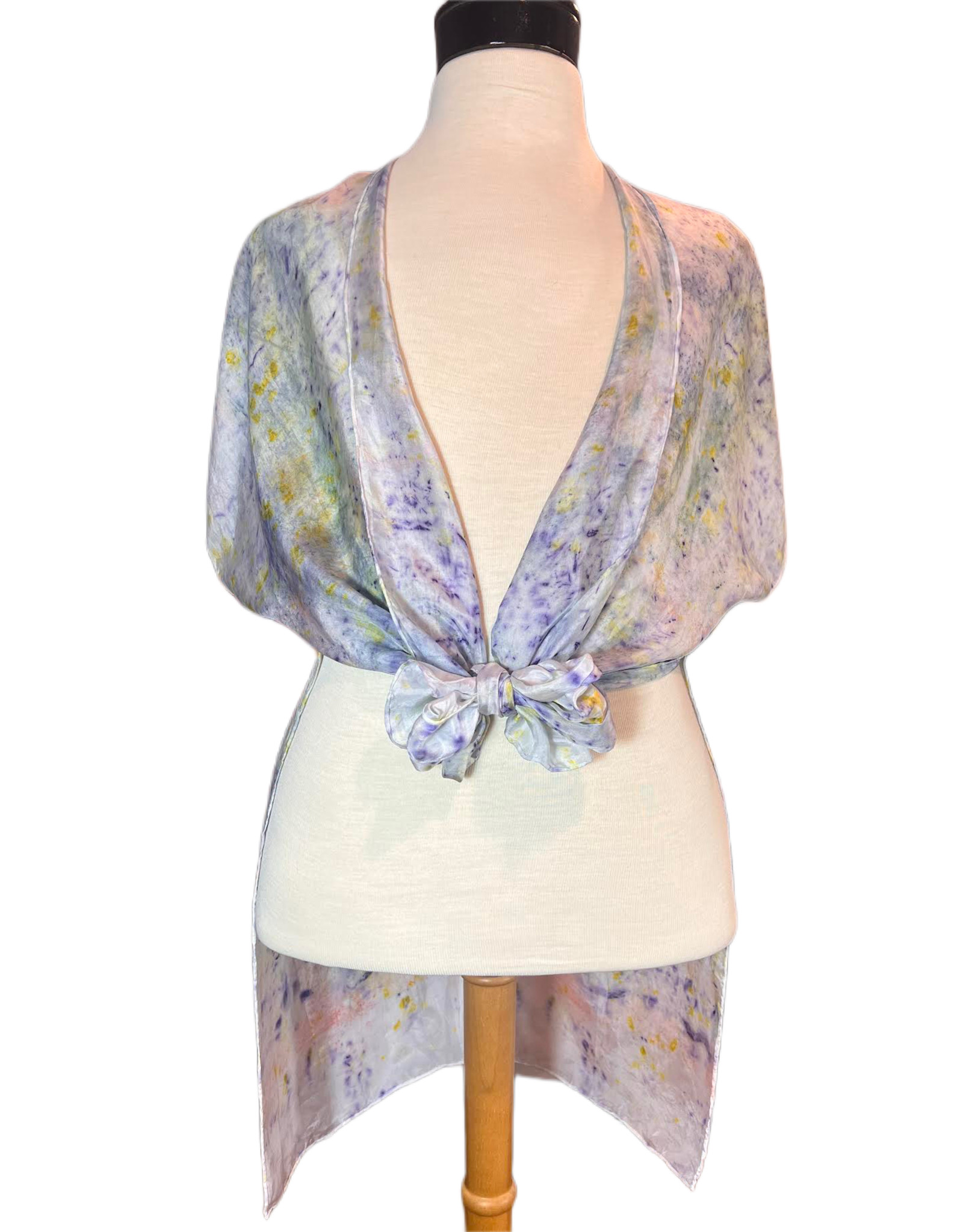 Katelin Theriault (Cedar Bay Sage) Silk front-tie shawl by Katelin Theriault