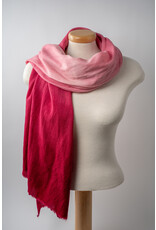 Josephine Clarke Textiles Pink Ombre Rectangle Wool Shawl, Plant Dyed by Josephine Clarke