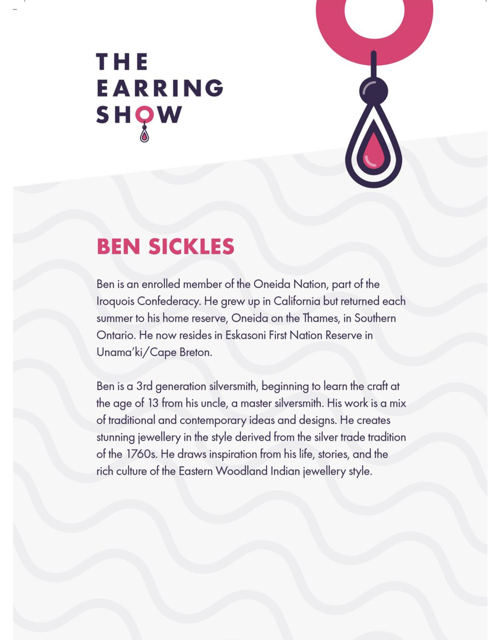 Ben Sickles/Standings Stone Silver Sun Moon by Ben Sickles, The Earring Show 2024 (SOLD)