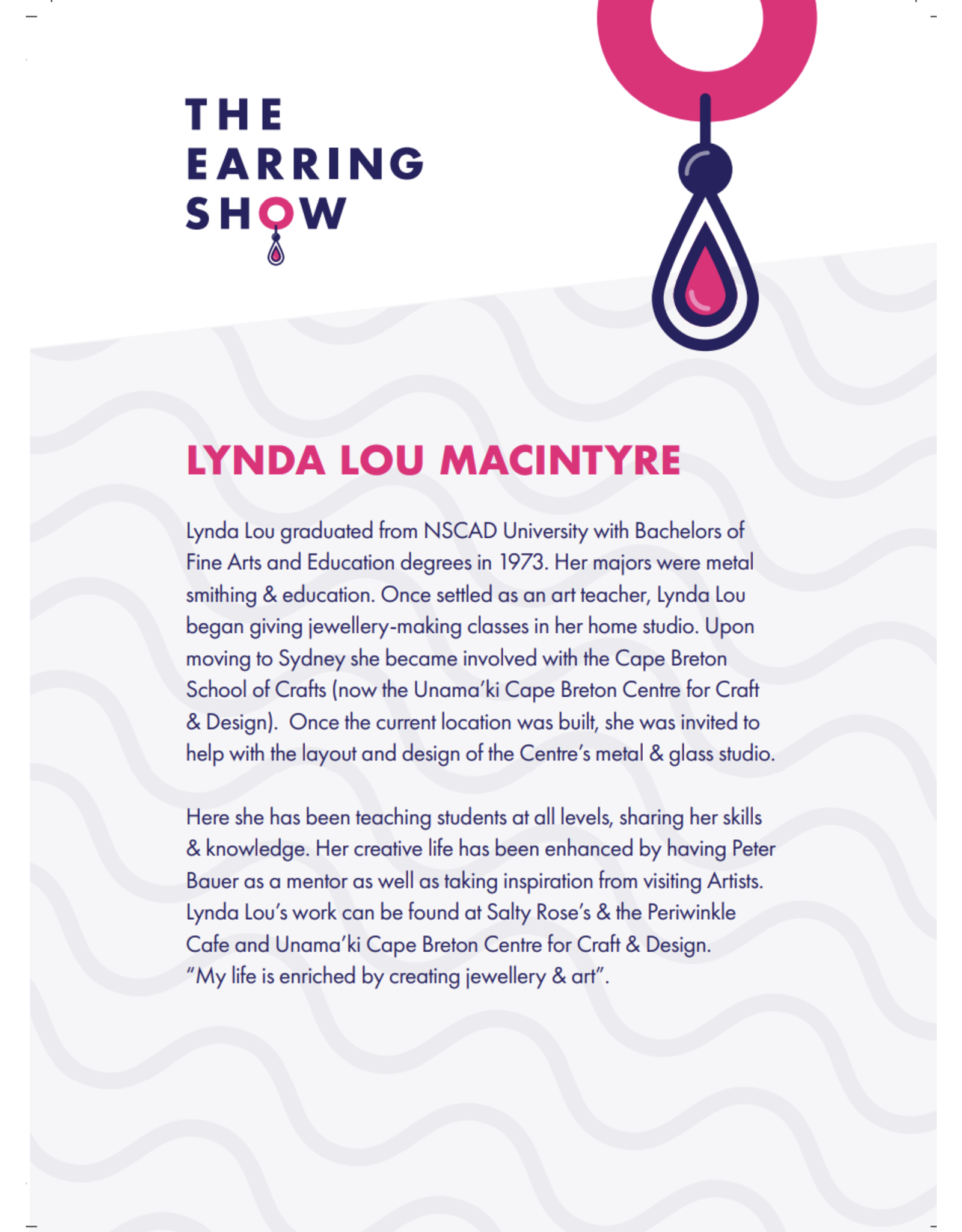 Lynda Lou MacIntyre Storm Clouds Coming by Lynda Lou MacIntyre, The Earring Show 2024 (SOLD)