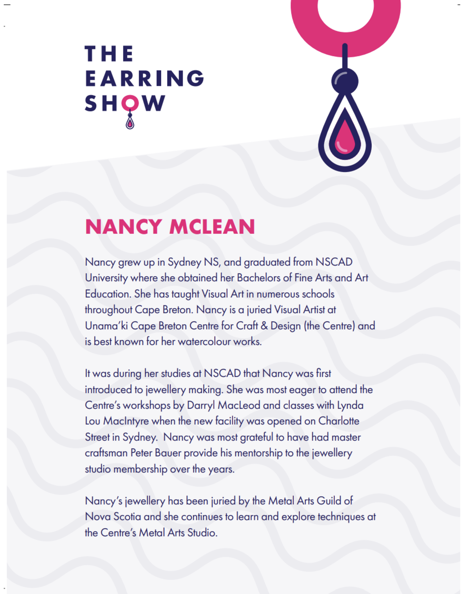Nancy McLean Raindrops / Tears by Nancy McLean, The Earring Show 2024
