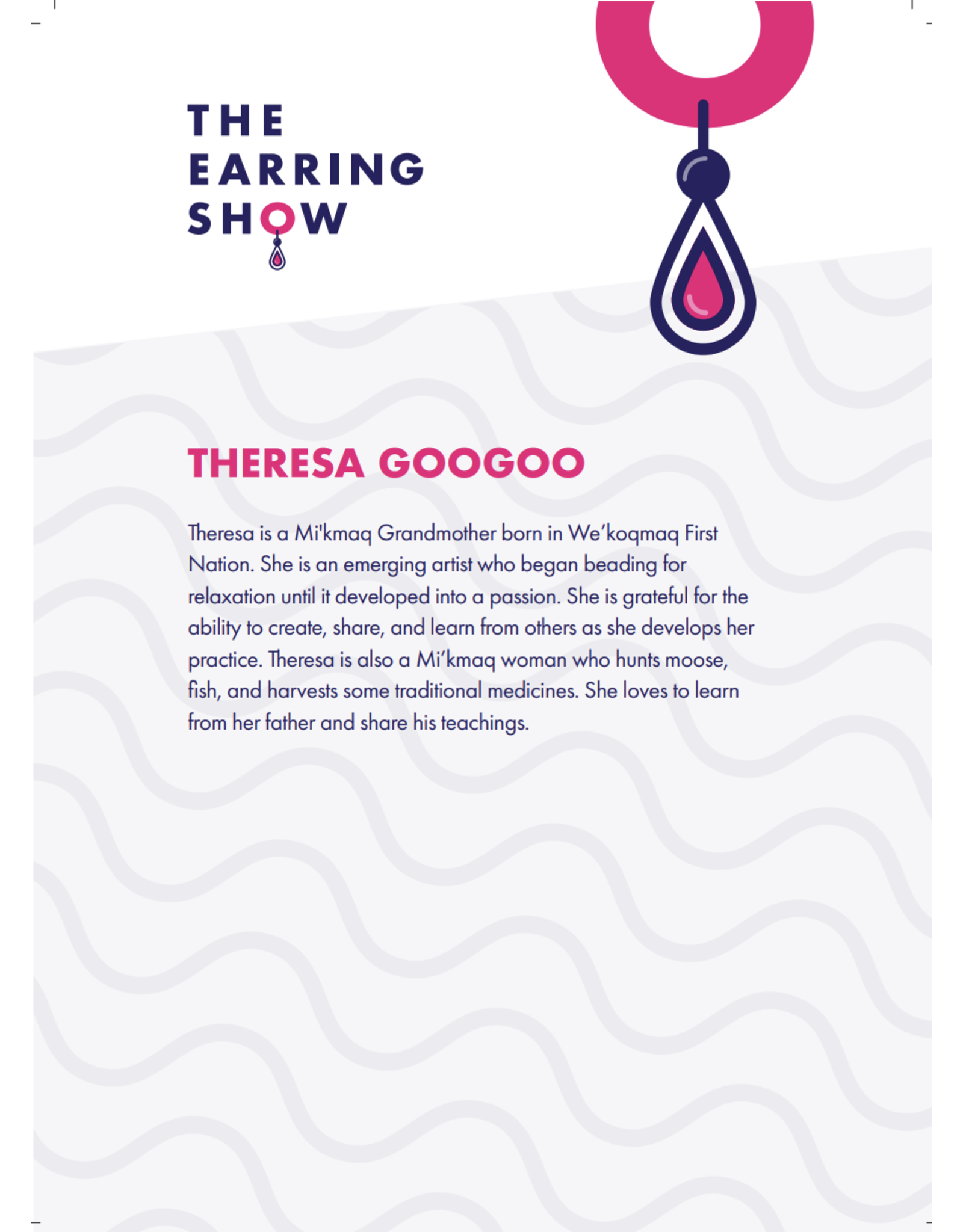 Theresa GooGoo Eagle Spirit by Theresa Googoo, The Earring Show 2024