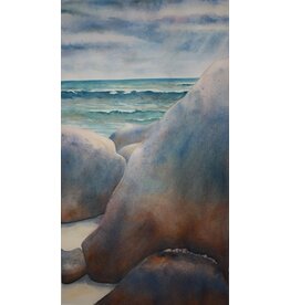 Jane Alderdice Beach Rocks, Original Watercolour, Jane Alderdice