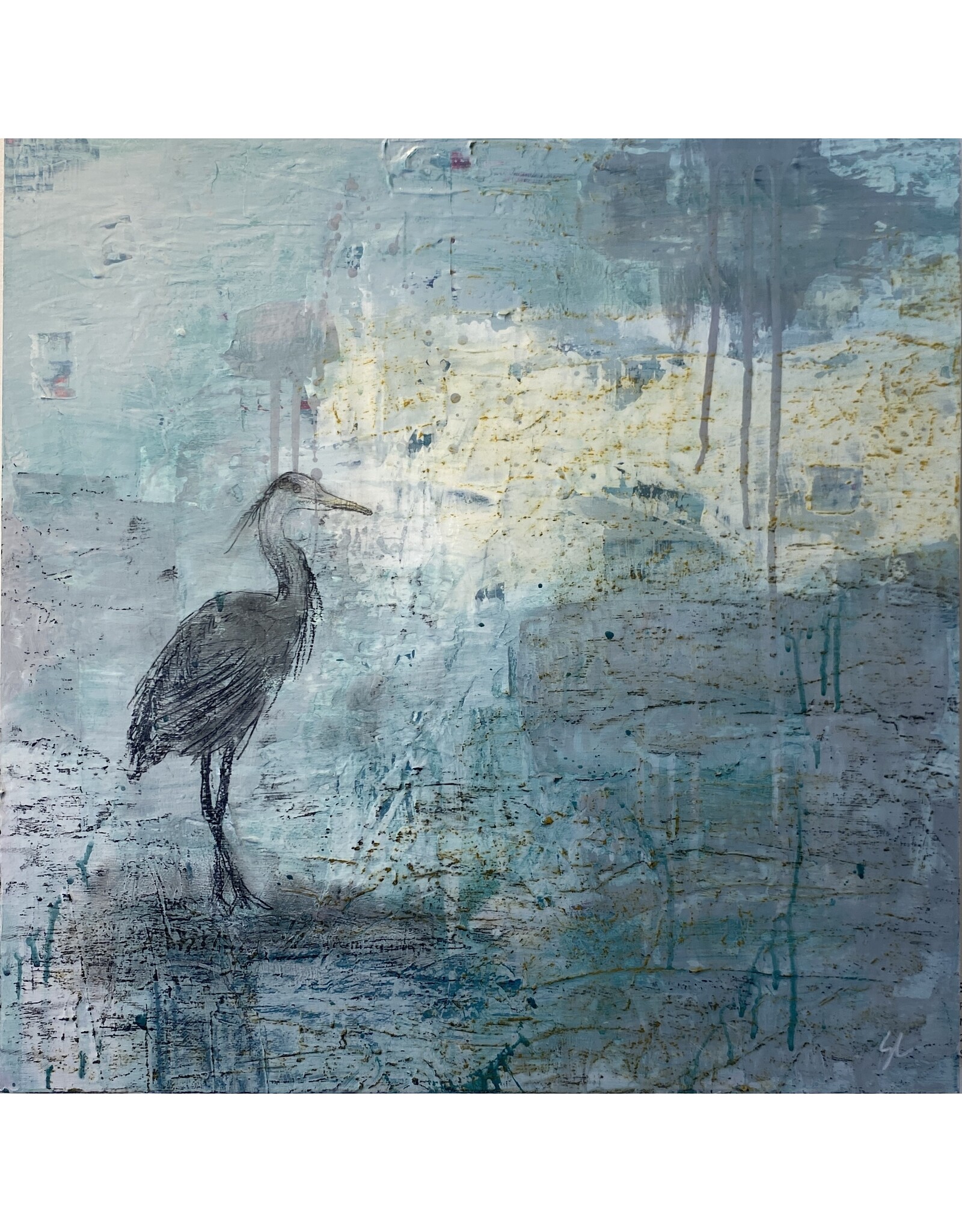 Sara Lamond Patience, Mixed Media on 20x20 Board by Sara Lammond