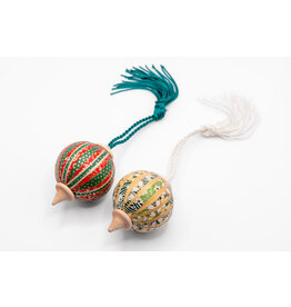 Merrideth MacDonald Collaged paper and wooden ornaments by Merrideth MacDonald