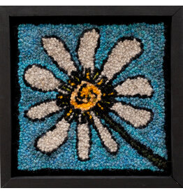 Donna MacRury Framed Daisy Rug Hooking by Donna MacRury
