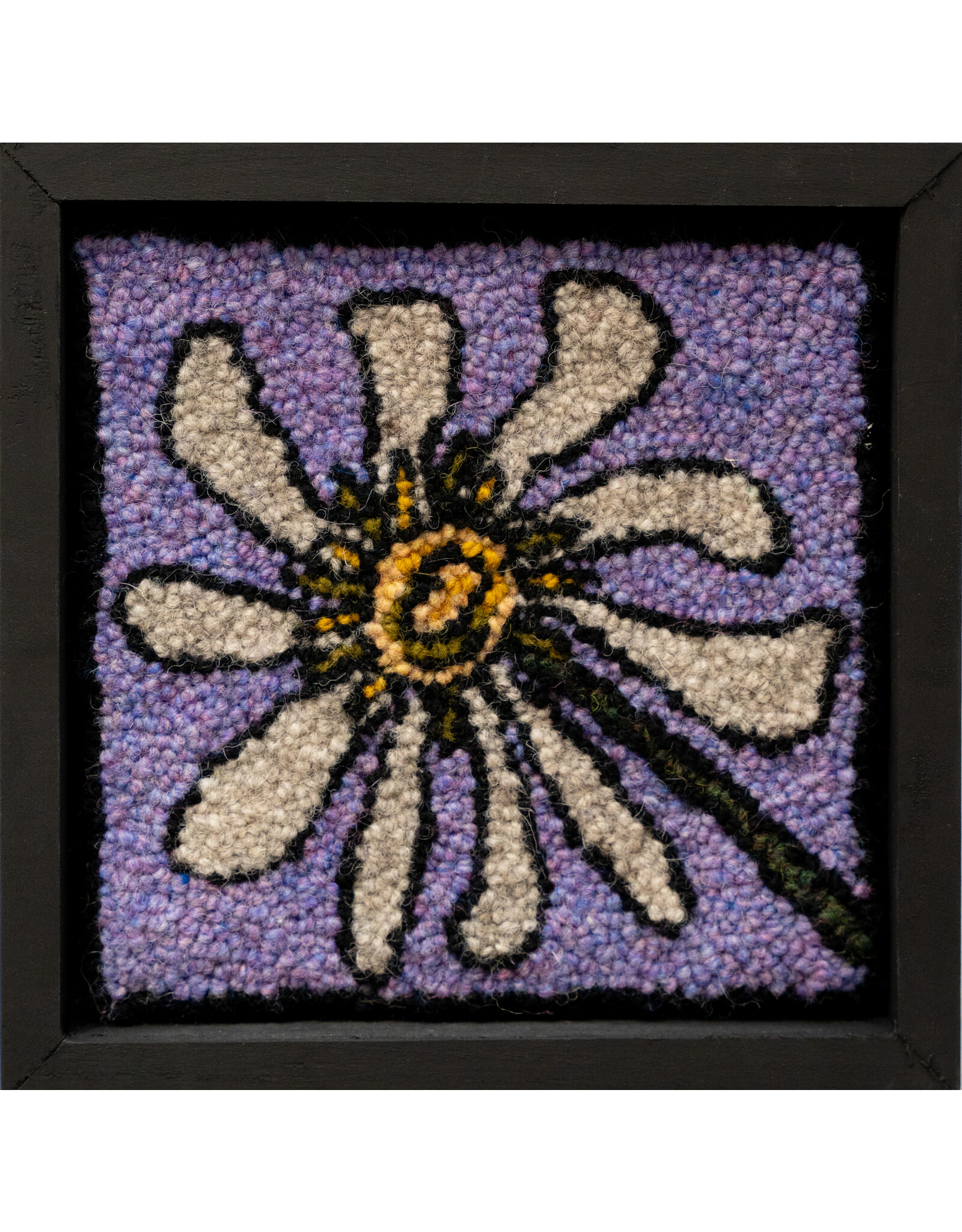 Donna MacRury Framed Daisy Rug Hooking by Donna MacRury