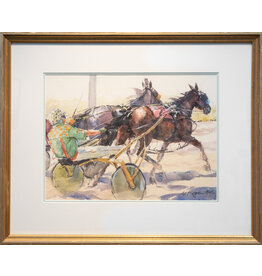 Linda Bishop Race Day,  original oil painting , 8x10 by Linda Bishop