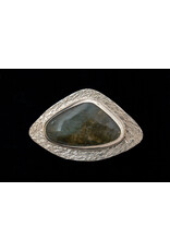 Leona Sulewski Pendant, "Ocean Aurora" Labradorite,s/s hand forged, one of a kind, by Leona Sulewski