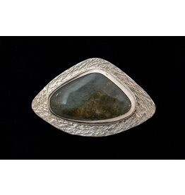 Leona Sulewski Pendant, "Ocean Aurora" Labradorite,s/s hand forged, one of a kind, by Leona Sulewski