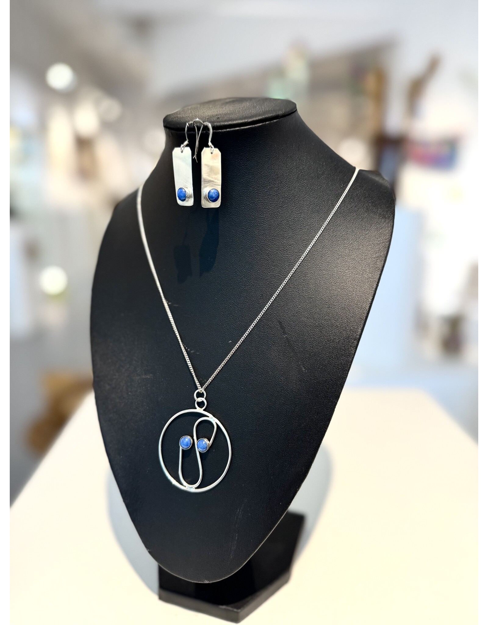 Paul Moore Sterling Silver Lapis Pendant & Earrings by Paul Moore