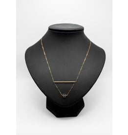 Jacqueline Finn Clear Swarovski crystal necklace with 14K GF chain by Jacqueline Finn