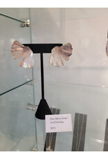 Karen Wawer Pure Silver Ginkgo Leaf Earrings handmade by Karen Wawer