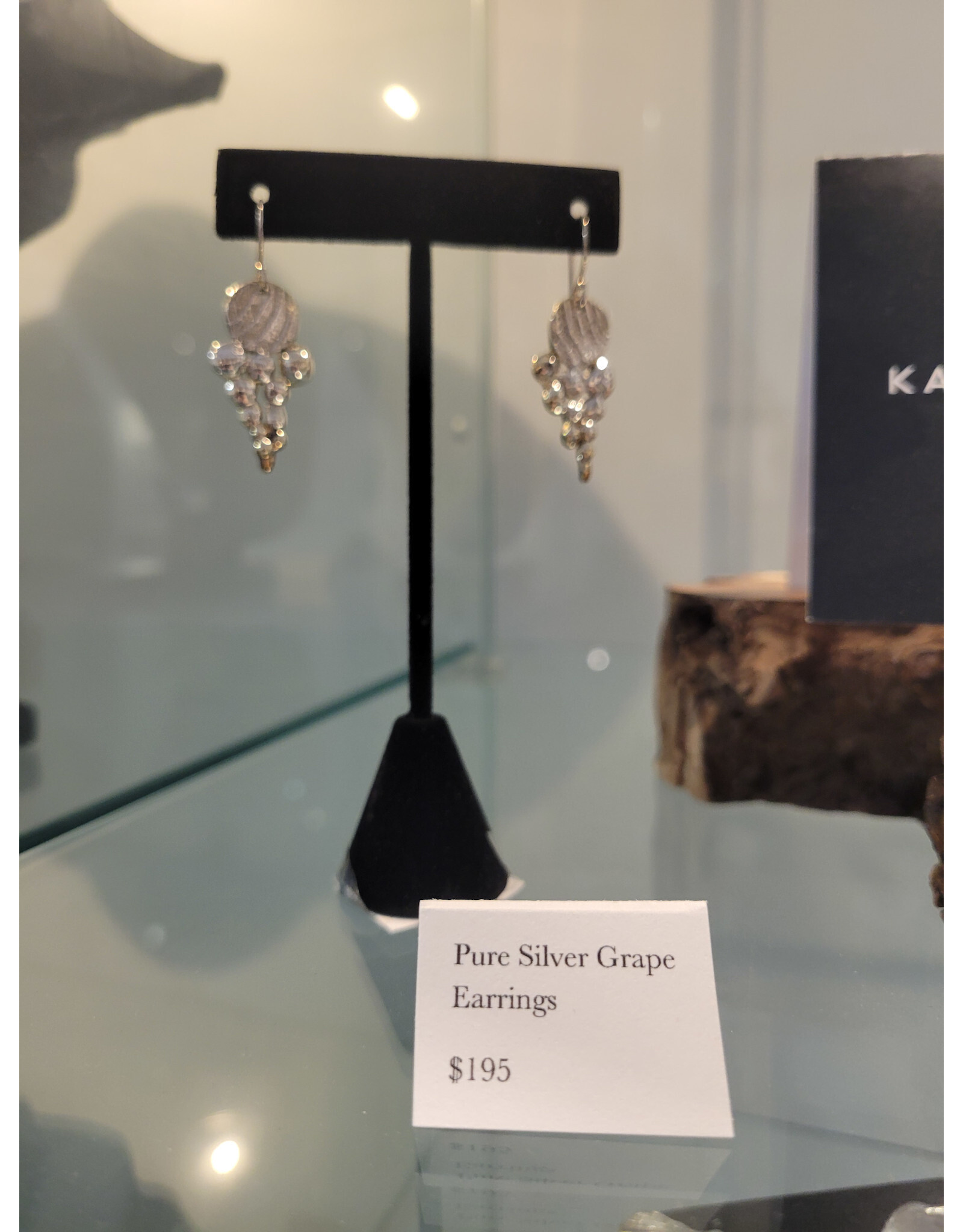 Karen Wawer Bunch of Grapes,  pure silver earrings,  by Karen Wawer