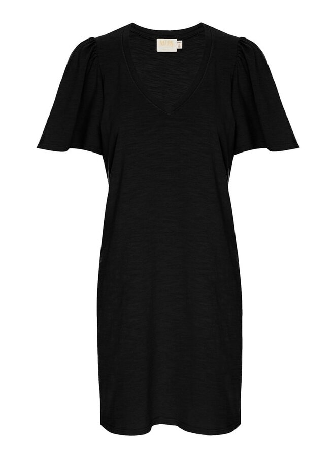 Nation- Mallory Flutter Sleeve Dress- Jet Black