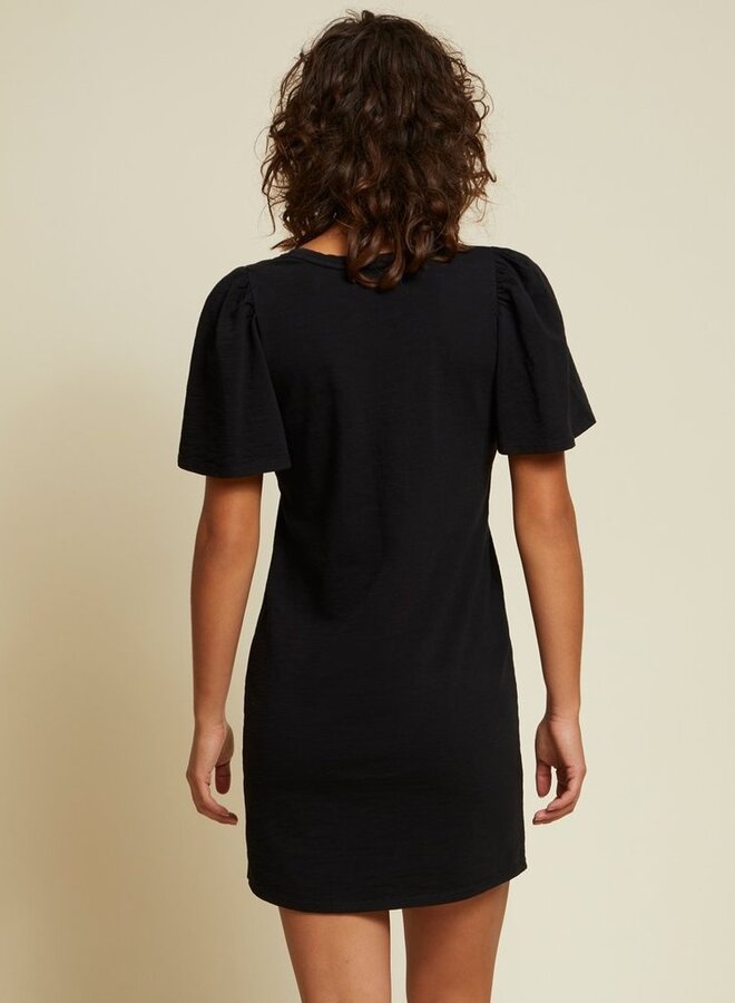 Nation- Mallory Flutter Sleeve Dress- Jet Black