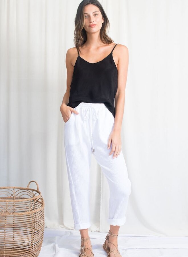Natalie Busby- Travel Pant- White