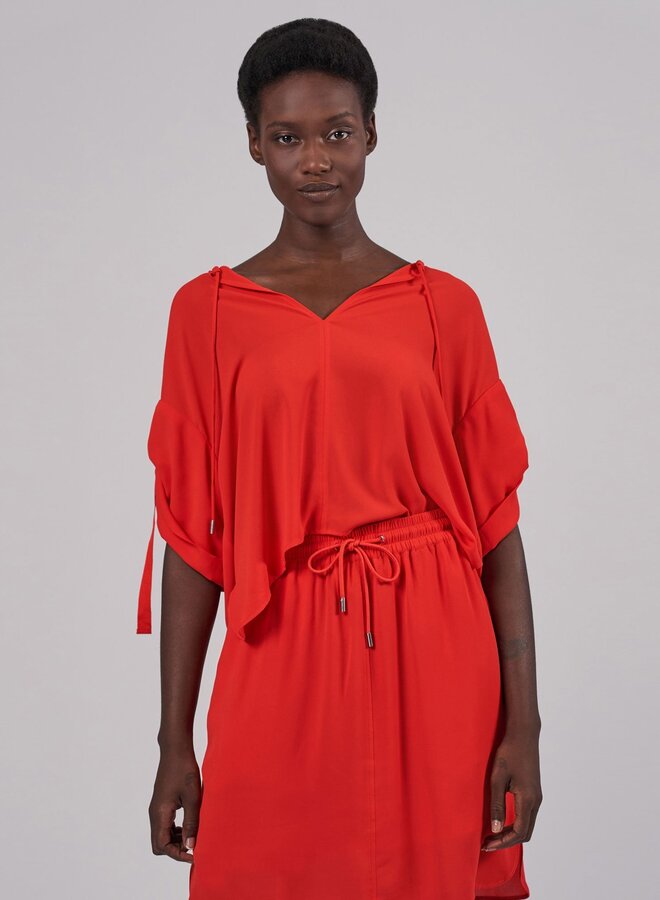 ATM- Crepe Georgette Tunic Top- Flame