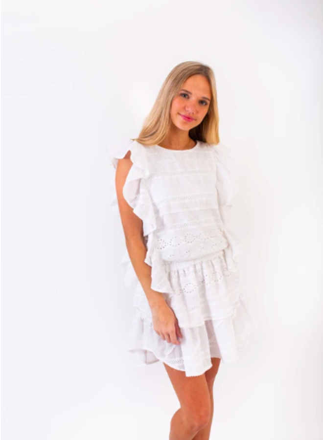 Koch- Madison Dress- White Picnic