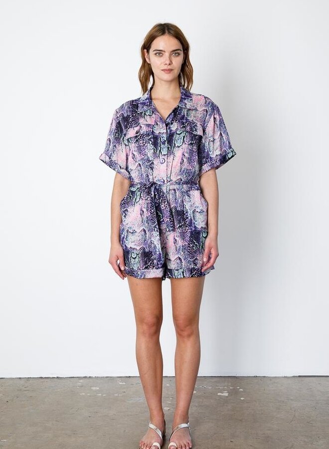 Le Superbe- Minted Romper- Purple Snakeskin