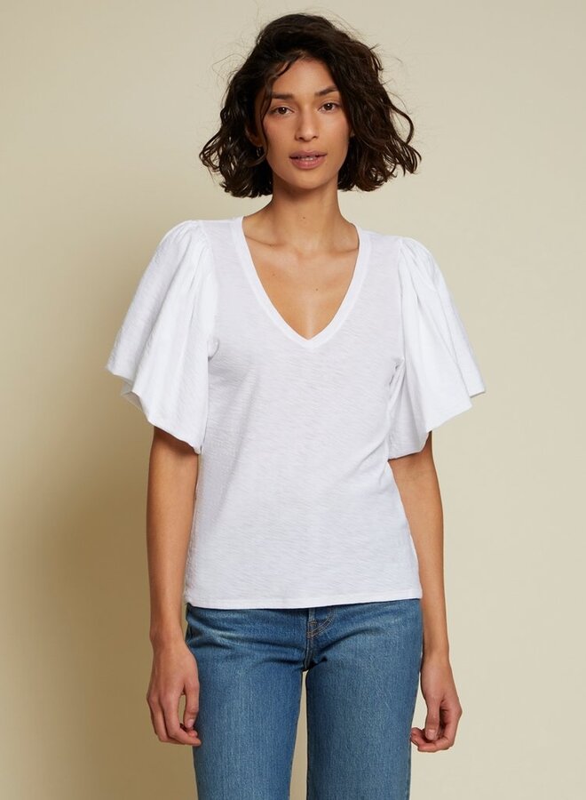 Nation- Ruth Bubble Hem Tee- White