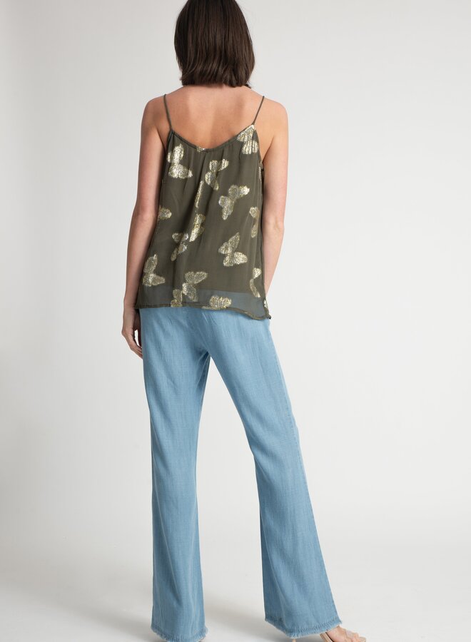 Muche & Muchette- Papillon Strappy Cami- Army Green