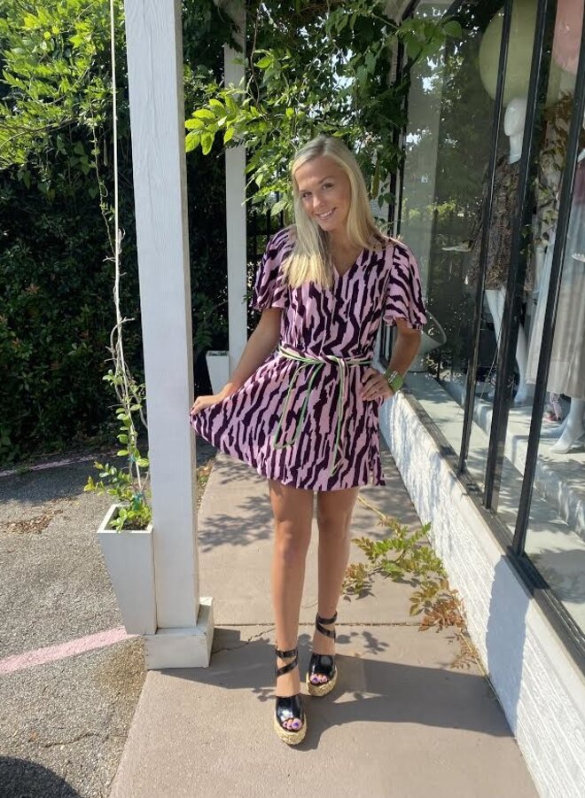 Rhode- Tabitha Dress- Pixelated Zebra Pink