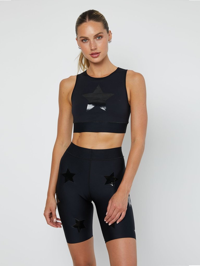 Ultracor Ultracor- Level Knockout Croptop- Nero Patent