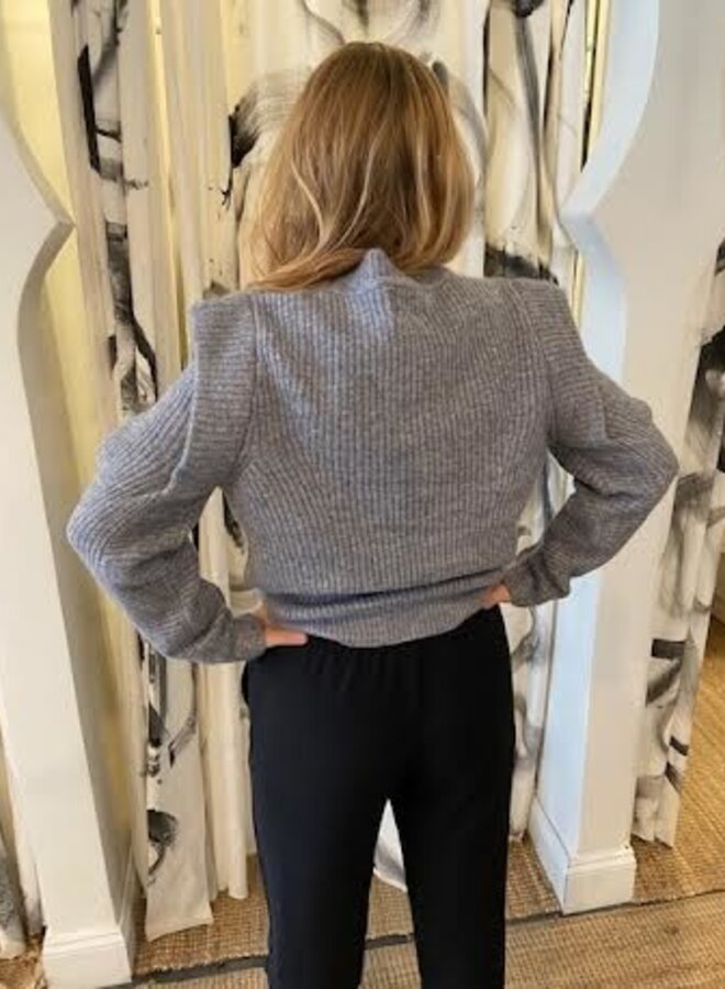 Sen- Gemma Shoulder Detail Sweater- Heather Grey