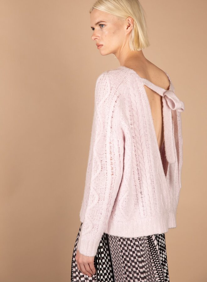 Le Superbe- Bridget Backless Sweater- Light Pink