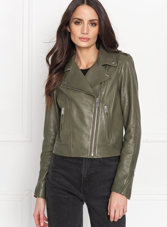 Lamarque- Holy Biker Jacket- Dusty Olive