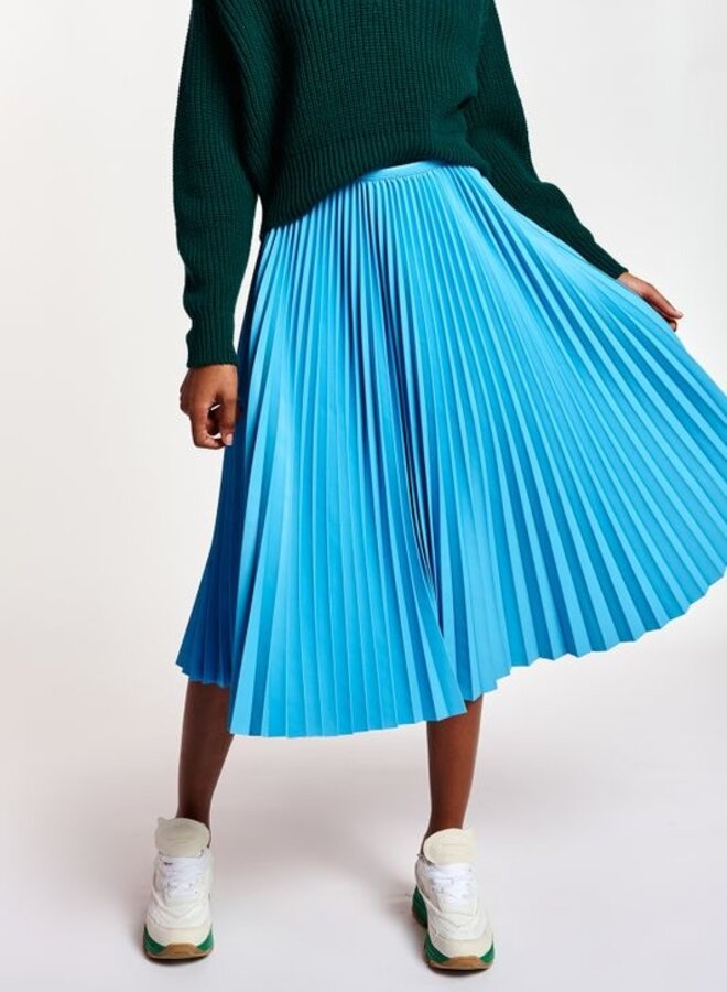 Essentiel- Adapt Faux Leather Skirt- Beijing Blue