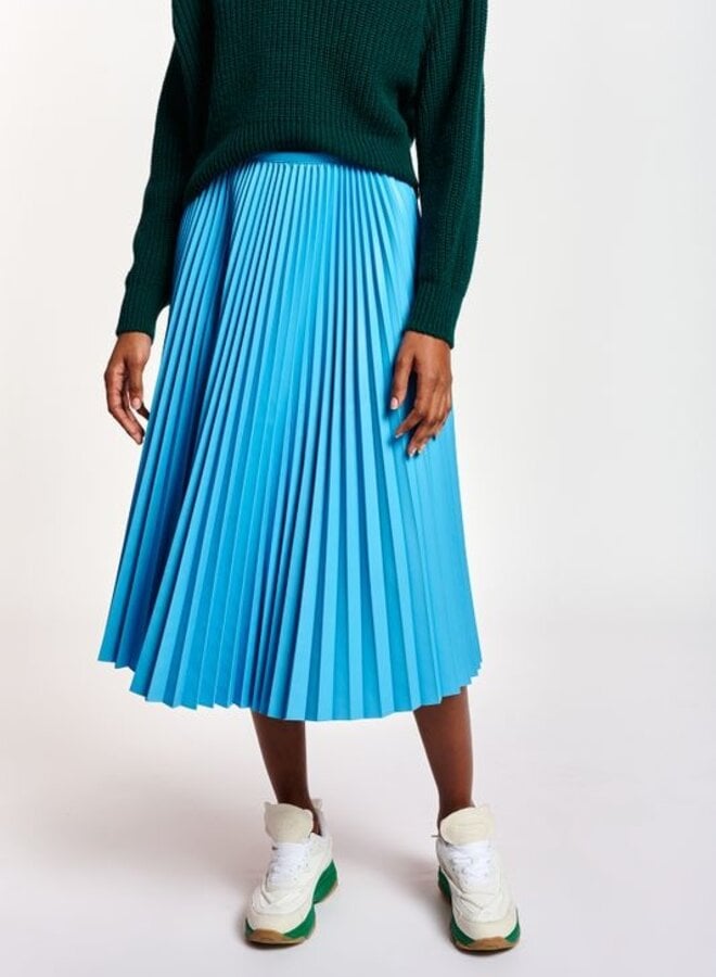 Essentiel- Adapt Faux Leather Skirt- Beijing Blue