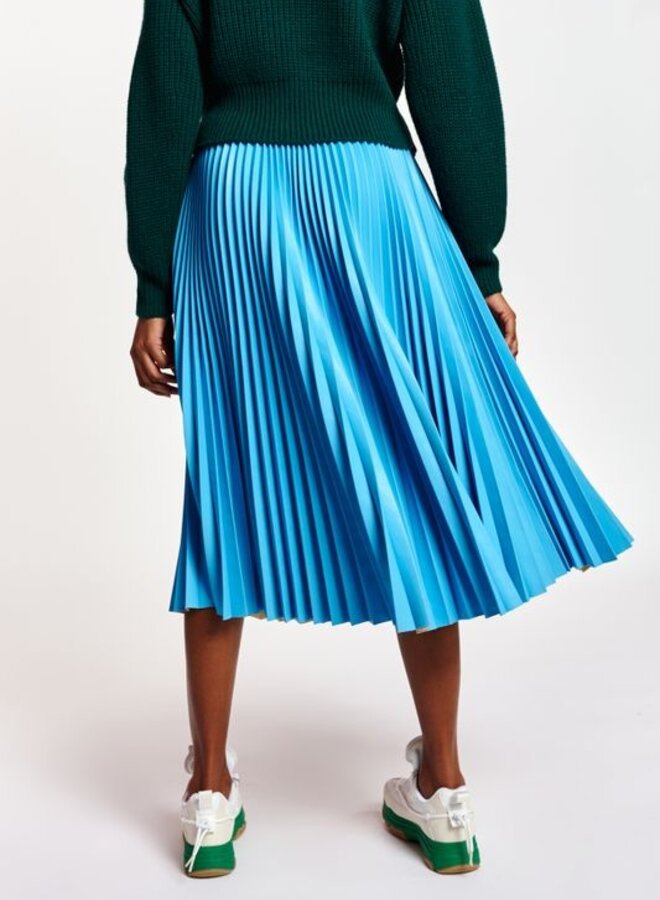 Essentiel- Adapt Faux Leather Skirt- Beijing Blue