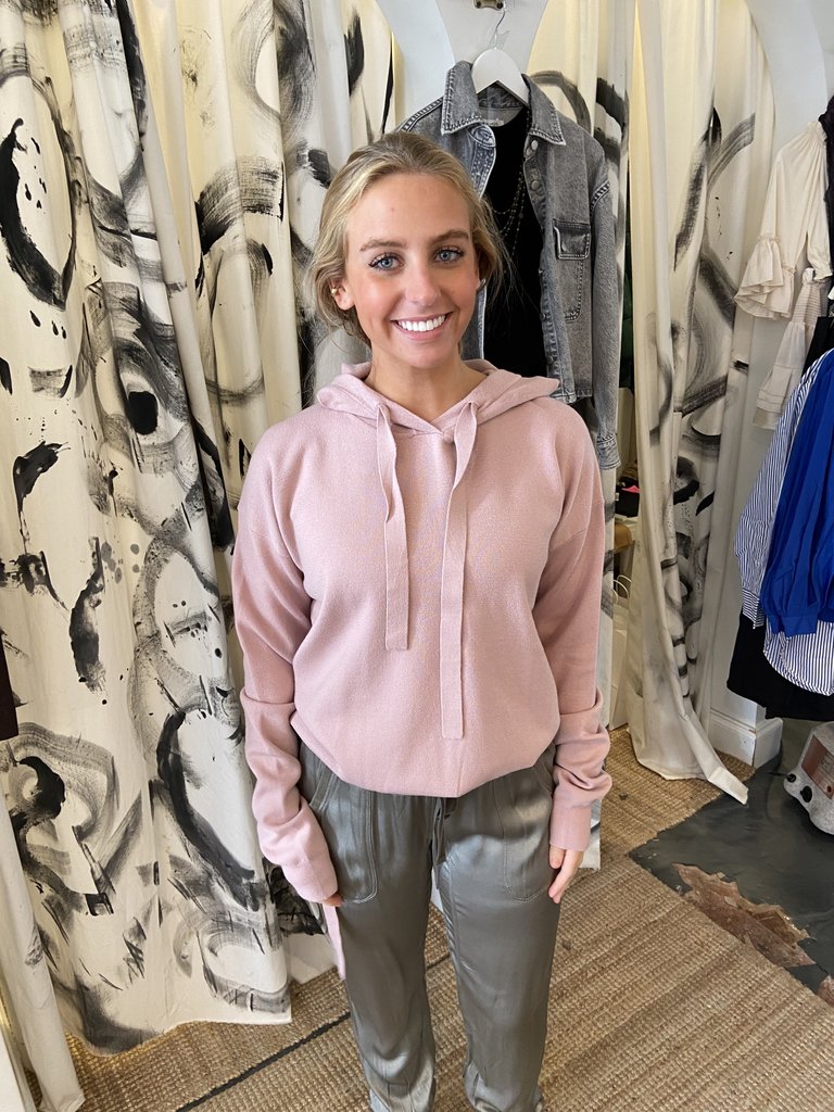One Grey Day One Grey Day- Sydney Ruched Hoodie- Soft Pink
