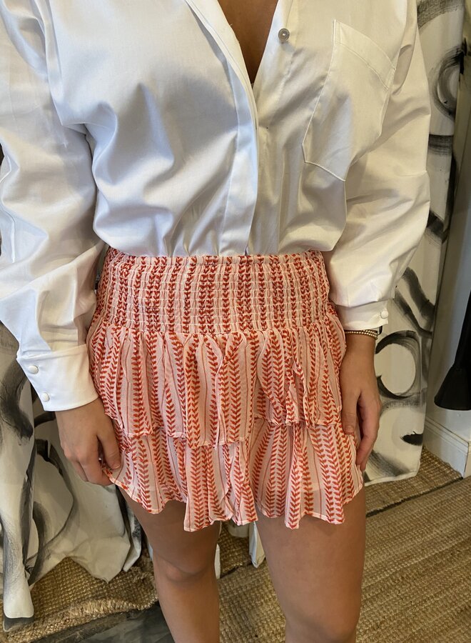Muche & Muchette- Anoush Arrow Print Mini Skirt- White & Red