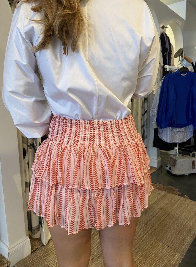 Muche & Muchette- Anoush Arrow Print Mini Skirt- White & Red