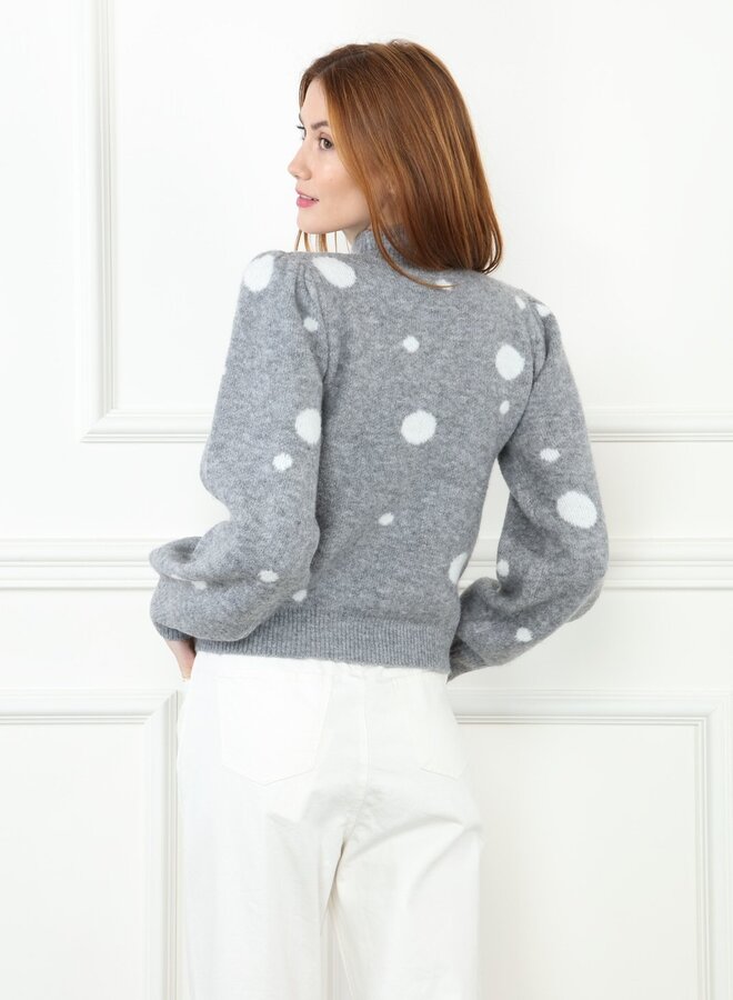 Zero Degrees Celsius- Dots Sweater- Grey