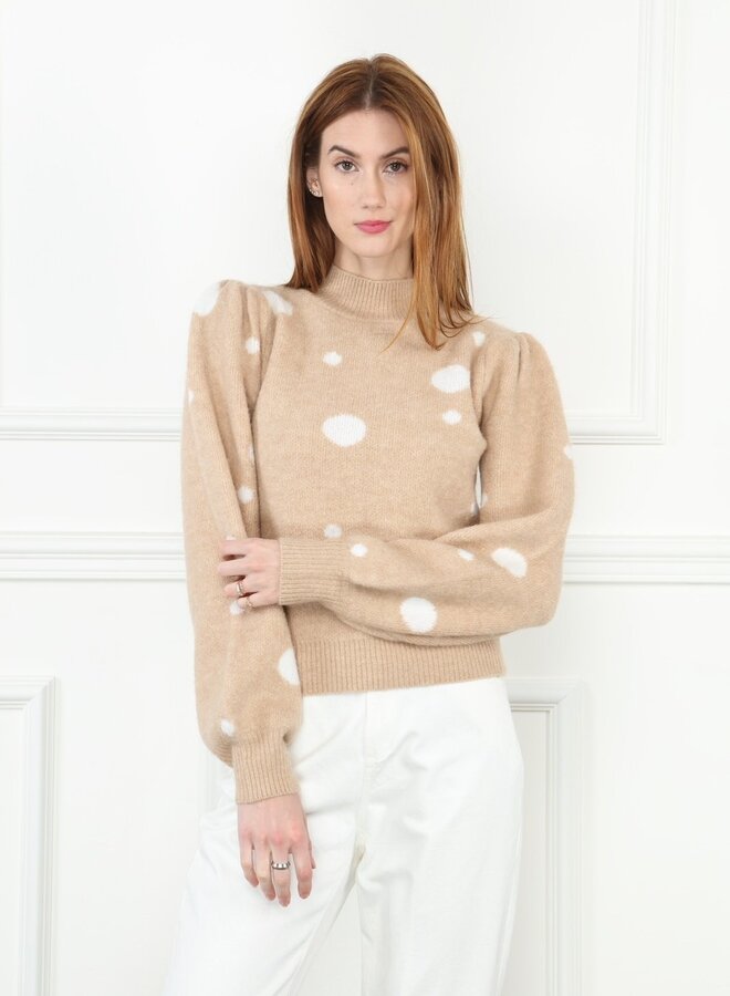 Zero Degrees Celsius- Dots Sweater- Beige