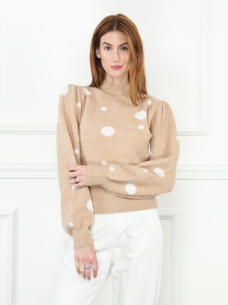 zero degrees celsius Zero Degrees Celsius- Dots Sweater- Beige