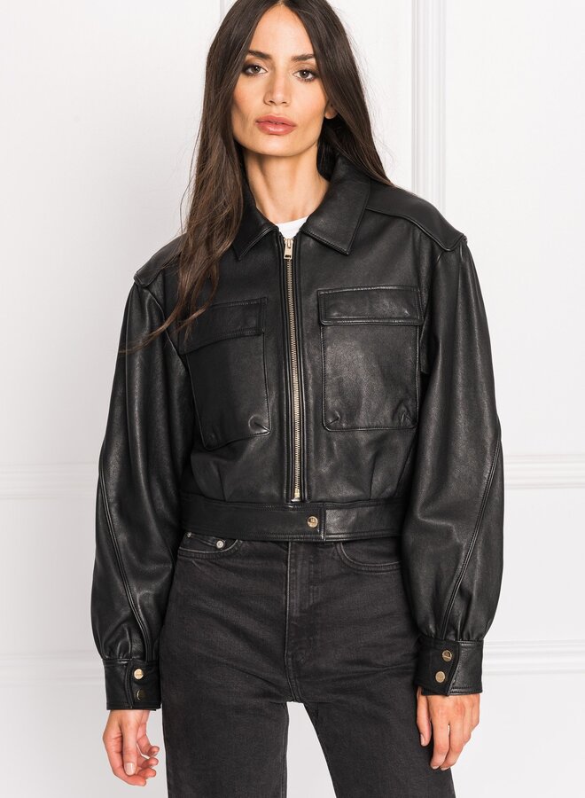 Lamarque- Dabria Leather Bomber- Black