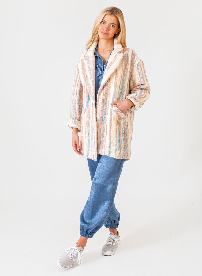 Koch- Agatha Coat- Cozy Sunset Stripe