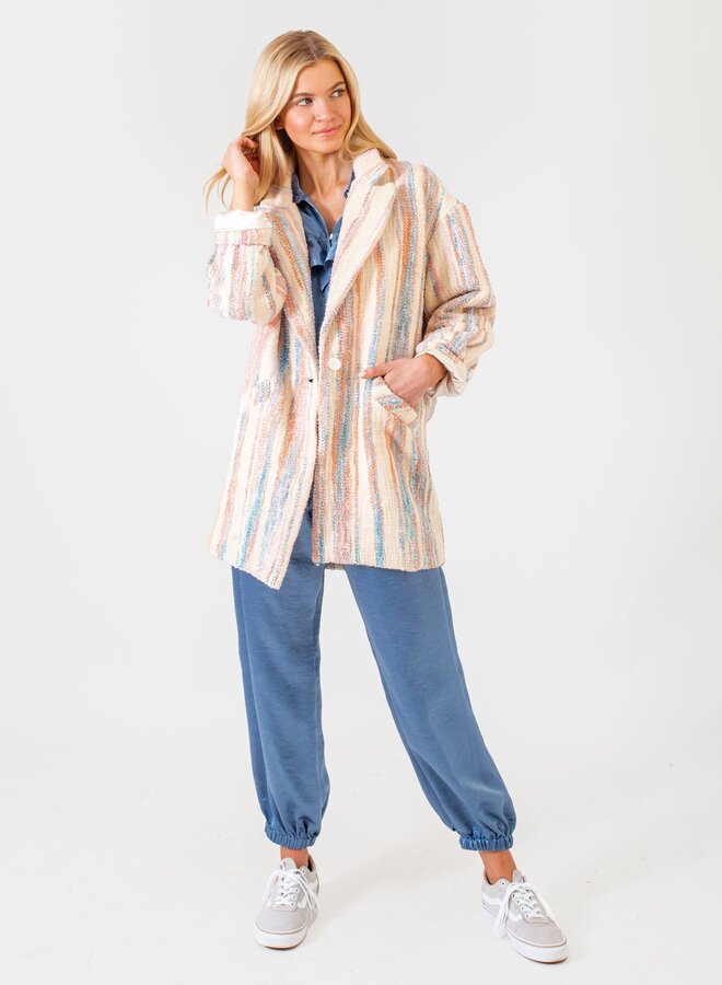 Koch- Agatha Coat- Cozy Sunset Stripe