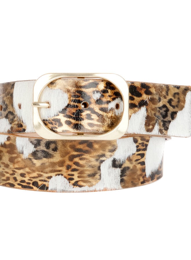 Brave Leather- Oona Van Gogh Belt- Leopard Gold