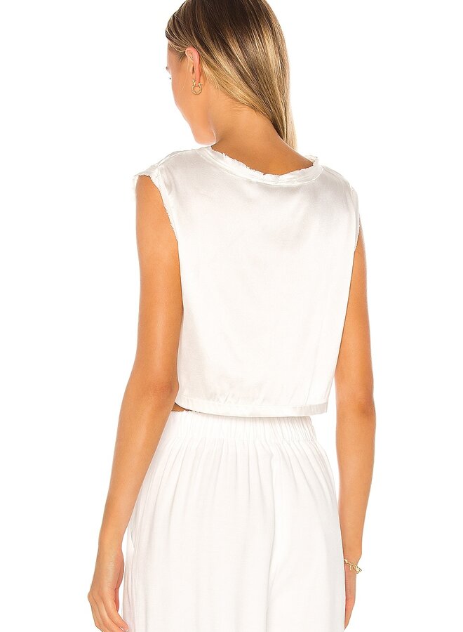 Nonchalant- Mel Crop- White